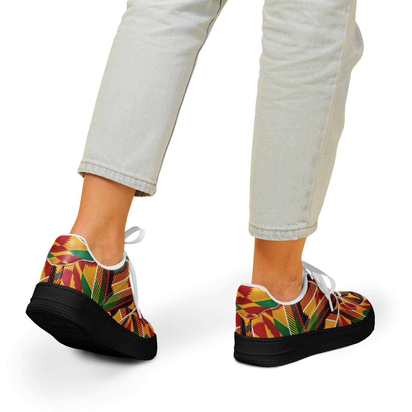 Men's Vibrant African Kente Geometric All-Over Print Core Low Shoes