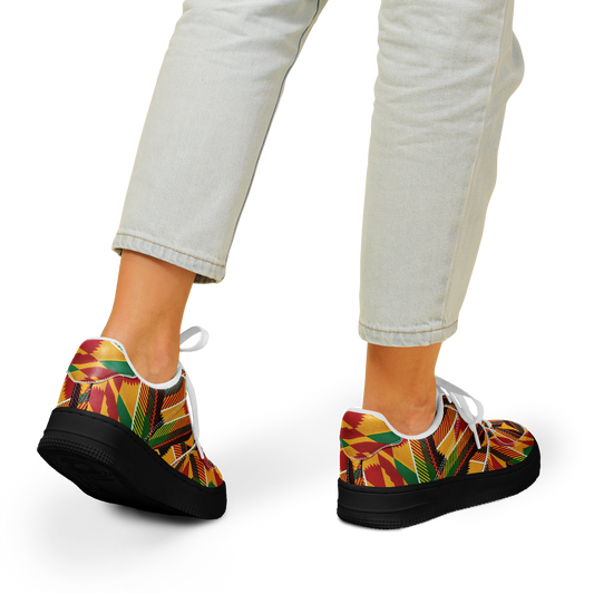 Men's Vibrant African Kente Geometric All-Over Print Core Low Shoes