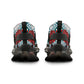 Men's Red & Teal Aztec Geo Pattern All Over Print Mesh Sneakers