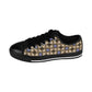 Women’s Neutral Plaid with Blue Tile Accent Pattern Sneakers