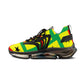 Men's Red Yellow Green Black Stars Athletic Mesh Sneakers