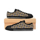 Women’s Neutral Plaid with Blue Tile Accent Pattern Sneakers