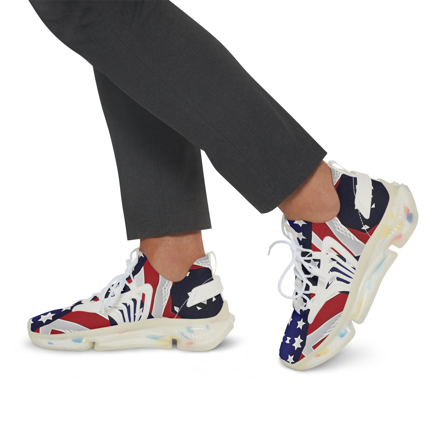 Men's Patriotic Stars & Stripes Mesh Sneakers