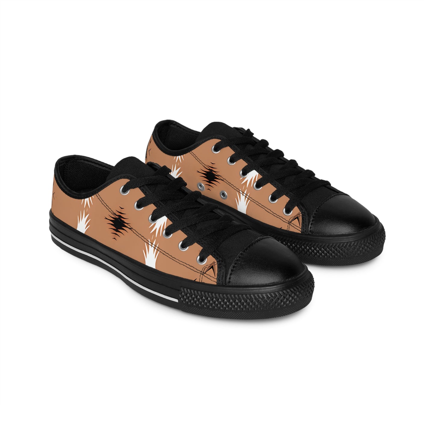 Men's Desert Tan Ikat Pattern Low-Top Canvas Sneakers