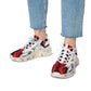 Women's Red Black & White  Geometric  Pattern All Over Print Mesh Workout Sneakers