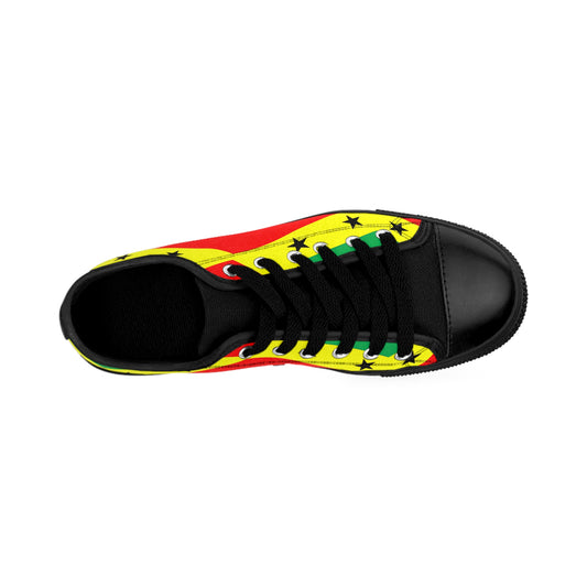 Women's Red Yellow Green Black Stars Pride Flag Casual Low Tops Sneakers