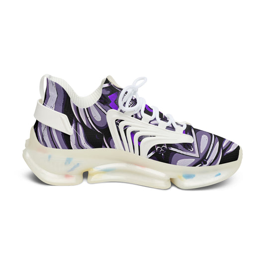 Women's Purple Swirl Mesh Sneakers with White Sole