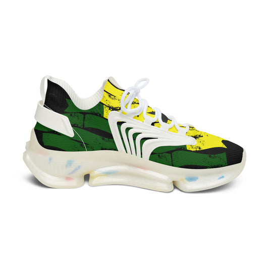 Women's Red Yellow Green Black Stars Athletic Mesh Sneakers