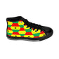 Women's Red Yellow Green Stars Flag Hex Pattern High Top Sneakers