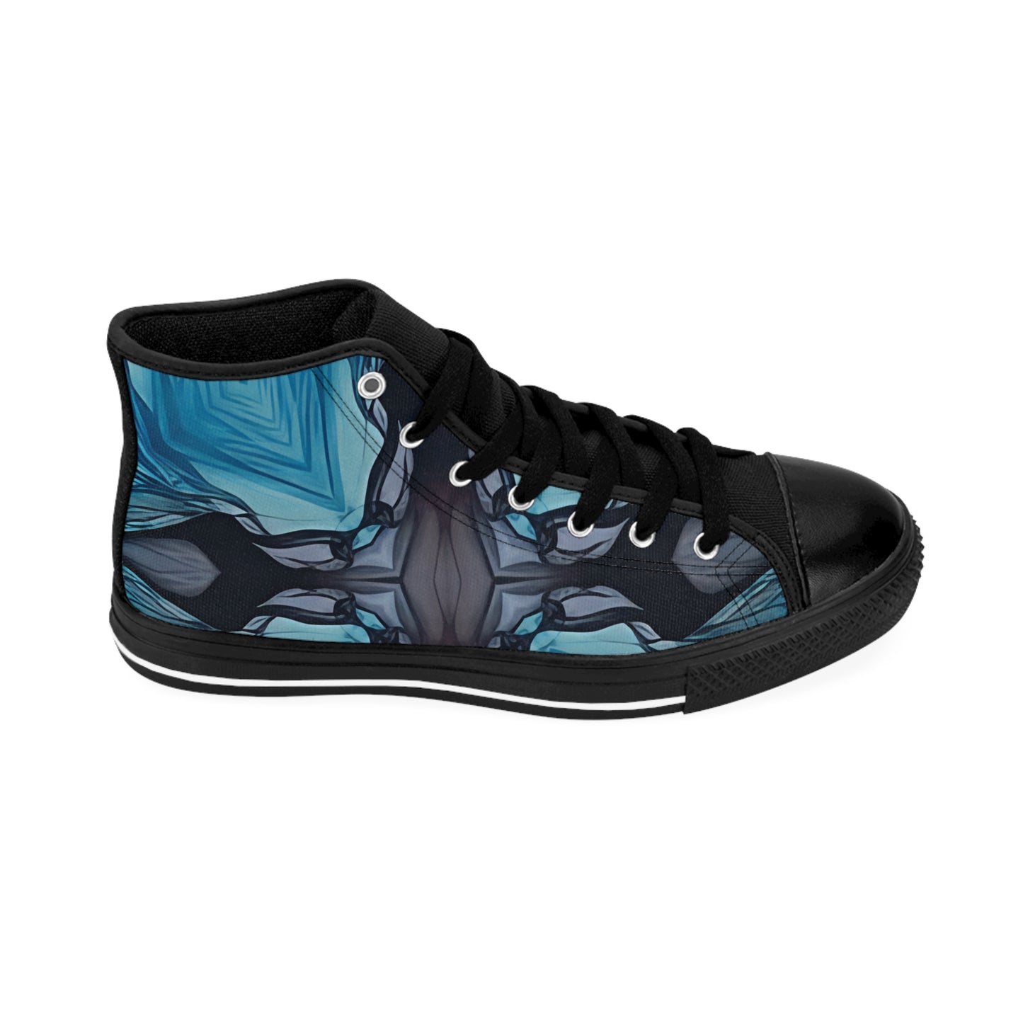 Men's Blue Geometric Pattern All Over print High-Top Sneakers