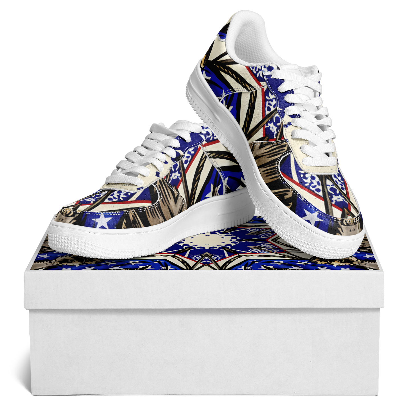 Women's Kaleidoscope Star Pattern All-Over Print Core Low Shoes