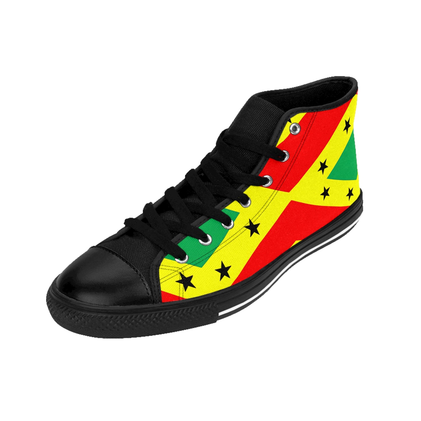Women's Red Yellow Green Black Stars Pride Flag High-Top Sneakers
