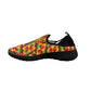 Women's Vibrant African Kente Geometric All-Over Print Fly Weave Drop-in Heel Sneakers