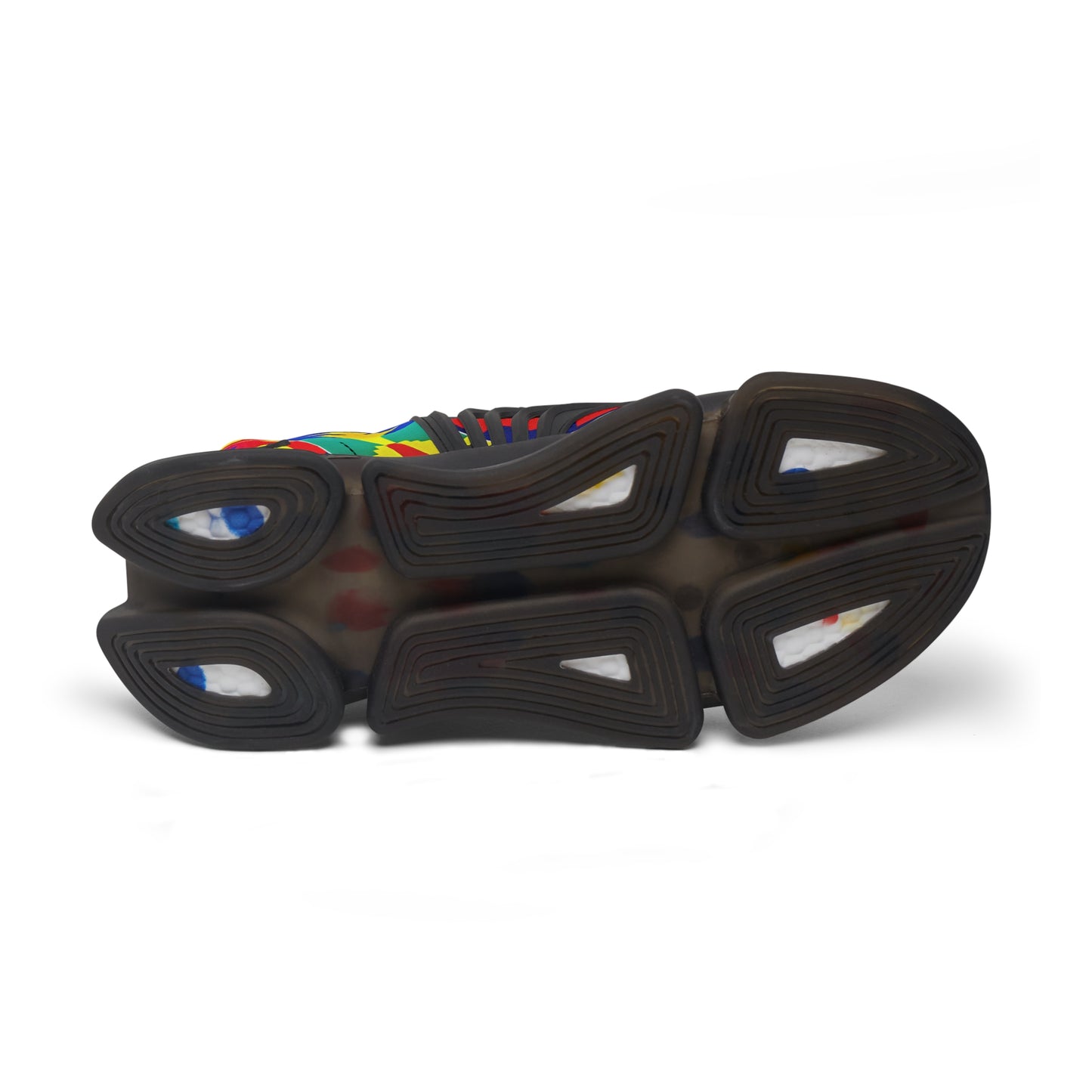 Women's Bold Rainbow Kente-Inspired Geometric Pattern All Over Print Mesh Sneakers