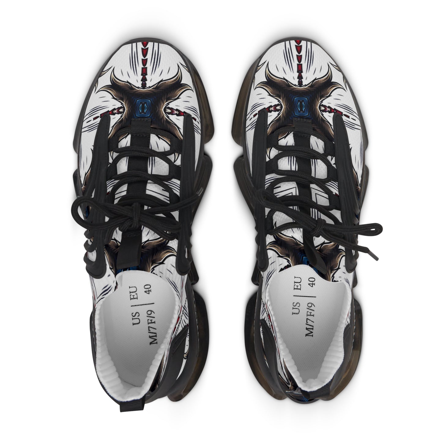Women's Mesh Abstract Symmetry Pattern Athletic Sneakers