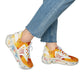 Women’s Bright Orange Abstract All Over Print Athletic Mesh Sneakers