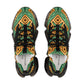 Men's Green & Gold Geometric Pattern Mesh Sneakers
