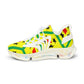 Men's Red Yellow Green Black Stars Athletic Mesh Sneakers