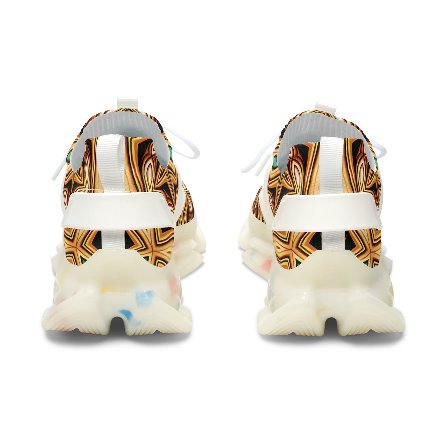 Women's Brown Geometric Pattern Athletic Mesh Sneakers