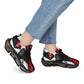 Women's Red Black & White  Geometric Pattern All Over Print Mesh Workout Sneakers