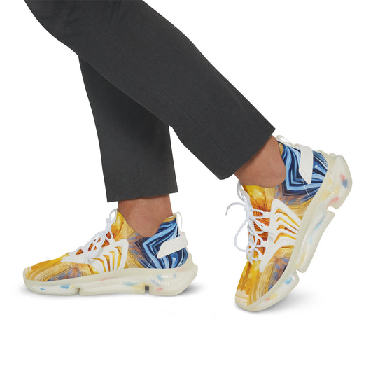 Men's Vibrant Sunrise Tie-Dye All Over Print Athletic Mesh Sneakers