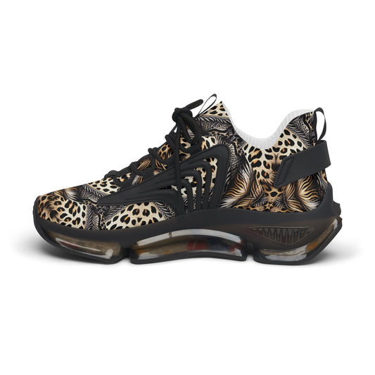 Women's Leopard Pattern All Over Print Mesh Fashion Sneakers