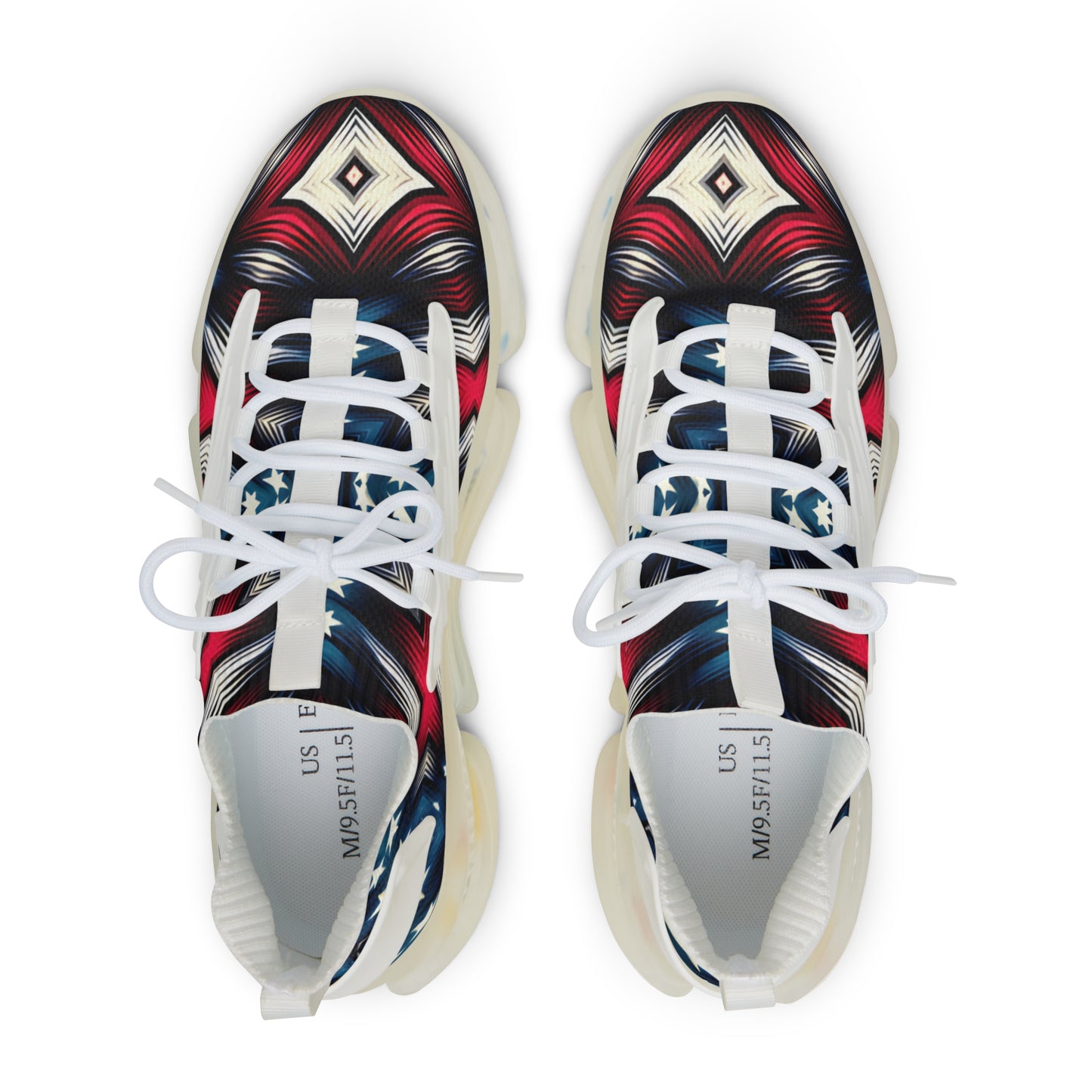 Men's Red & Navy Mesh Sneakers