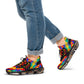 Men's Bold Rainbow Kente-Inspired Geometric Pattern All Over Print Mesh Sneakers