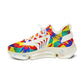 Women's Bold Rainbow Kente-Inspired Geometric Pattern All Over Print Mesh Sneakers