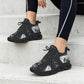 Women's Black & White Kaleidoscope Pattern All Over Print Twisted Sole Sneakers