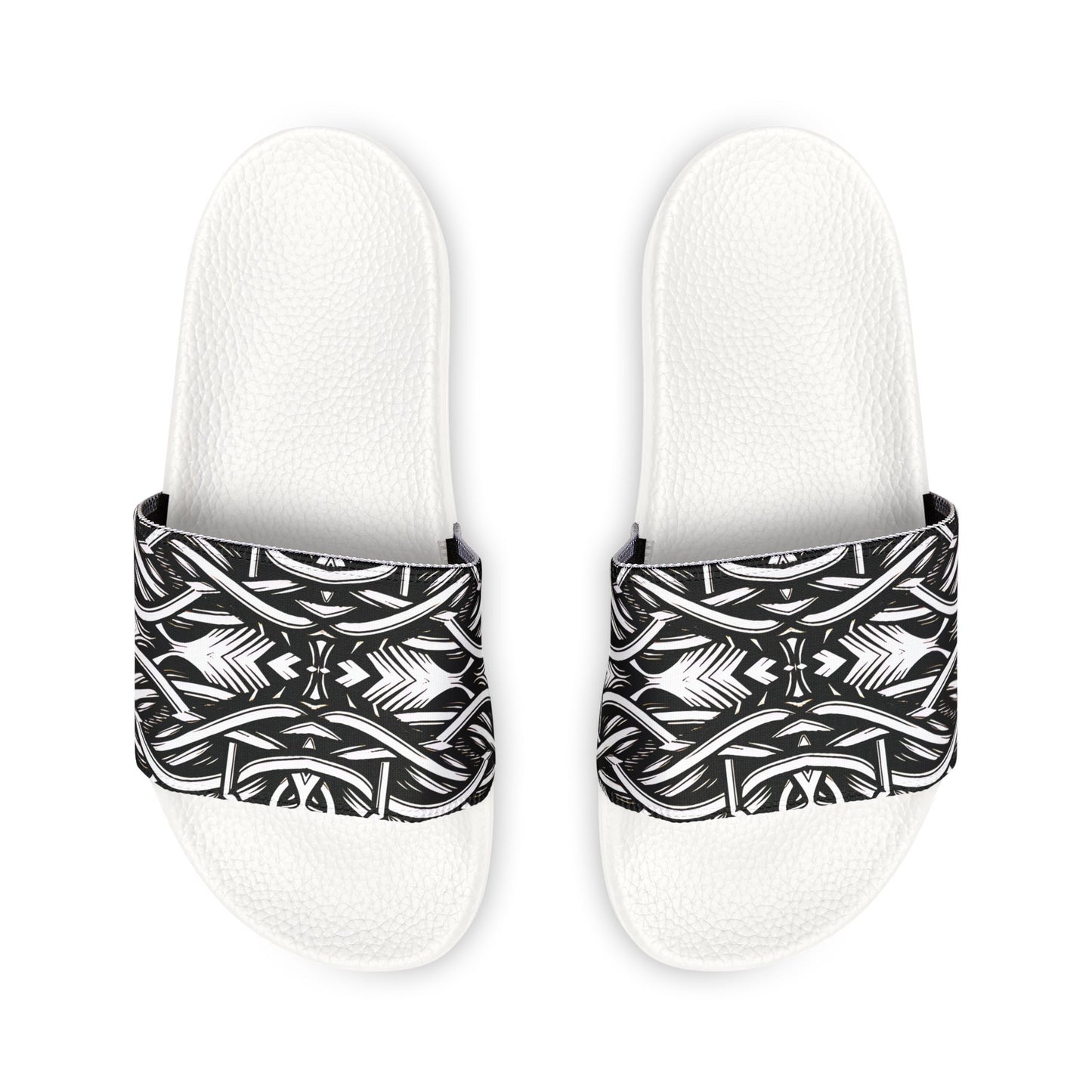 Men's White Chain Link Slide for Casual, Beach & Pool Removable-Strap Sandals