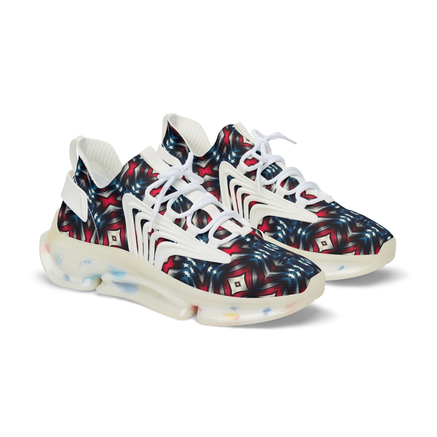 Men's Mesh Patriotic Kaleidoscope Athletic Sneakers