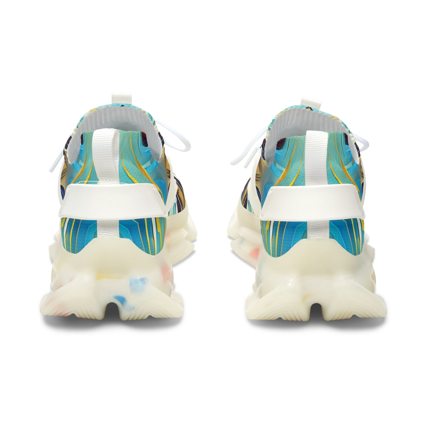 Women's Abstract Ocean Wave All Over Print Mesh Athletic Sneakers