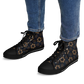 Men's Geometric Floral Pattern in Black & Brown Urban Peak High Top Shoes
