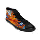 Men's Vibrant Orange Geometric Pattern All Over print High-Top Sneakers