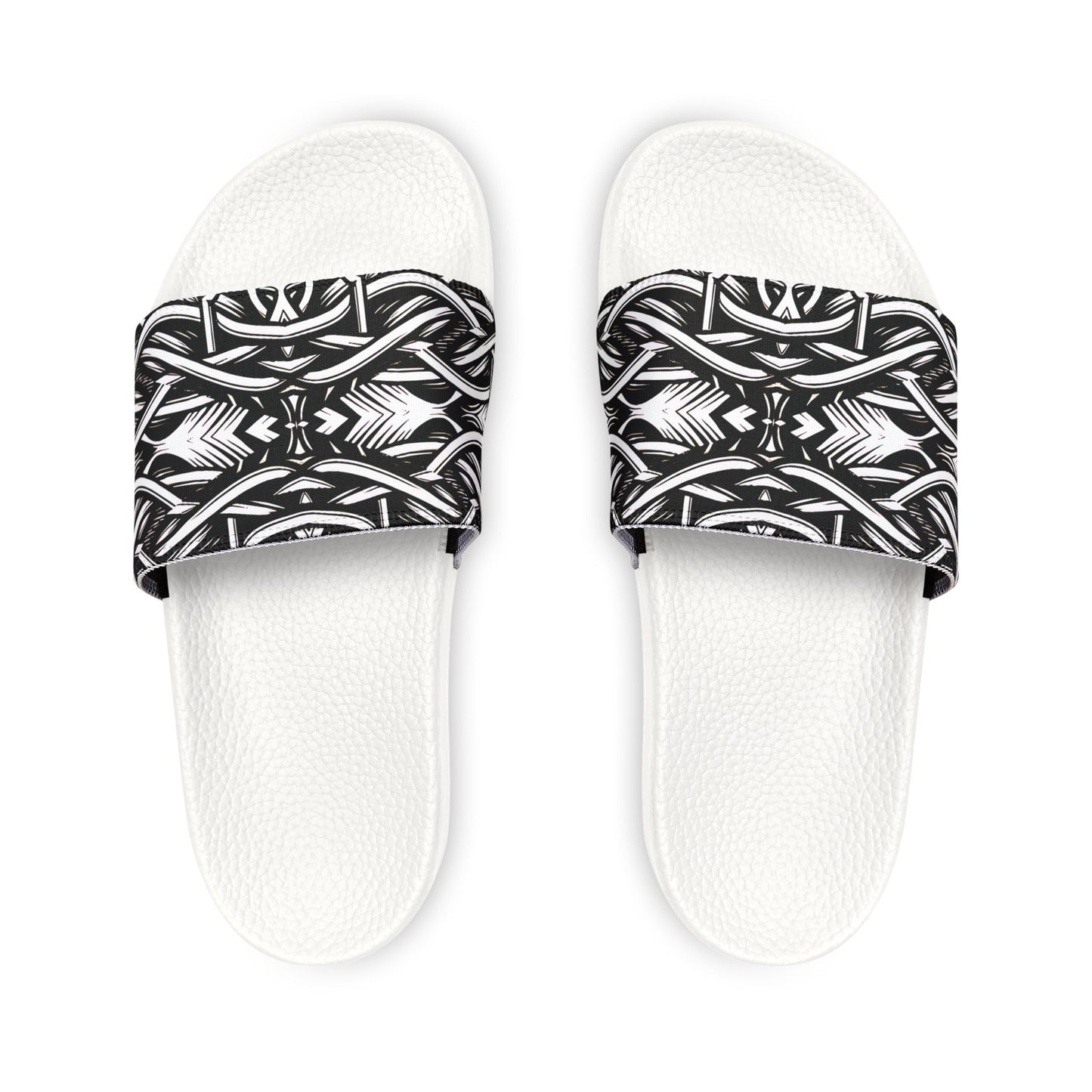 Men's White Chain Link Slide for Casual, Beach & Pool Removable-Strap Sandals