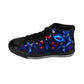 Men's Blue & Red Kaleidoscope Pattern All Over Print High-Top Sneakers