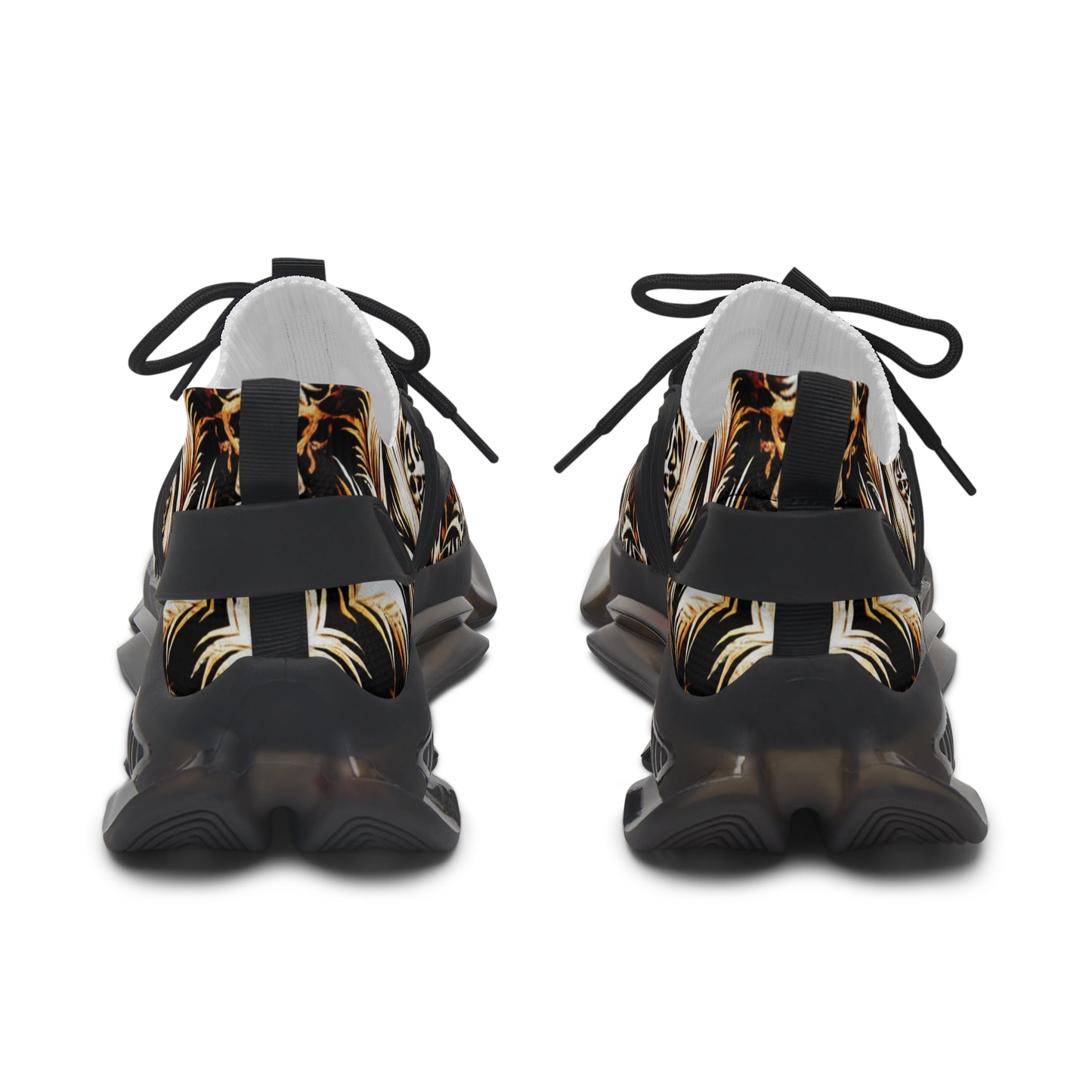Women's Luxe Leopard Scroll Pattern All Over Print Mesh Sneakers
