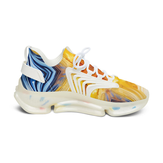 Women's Vibrant Sunrise Tie-Dye All Over Print Athletic Mesh Sneakers