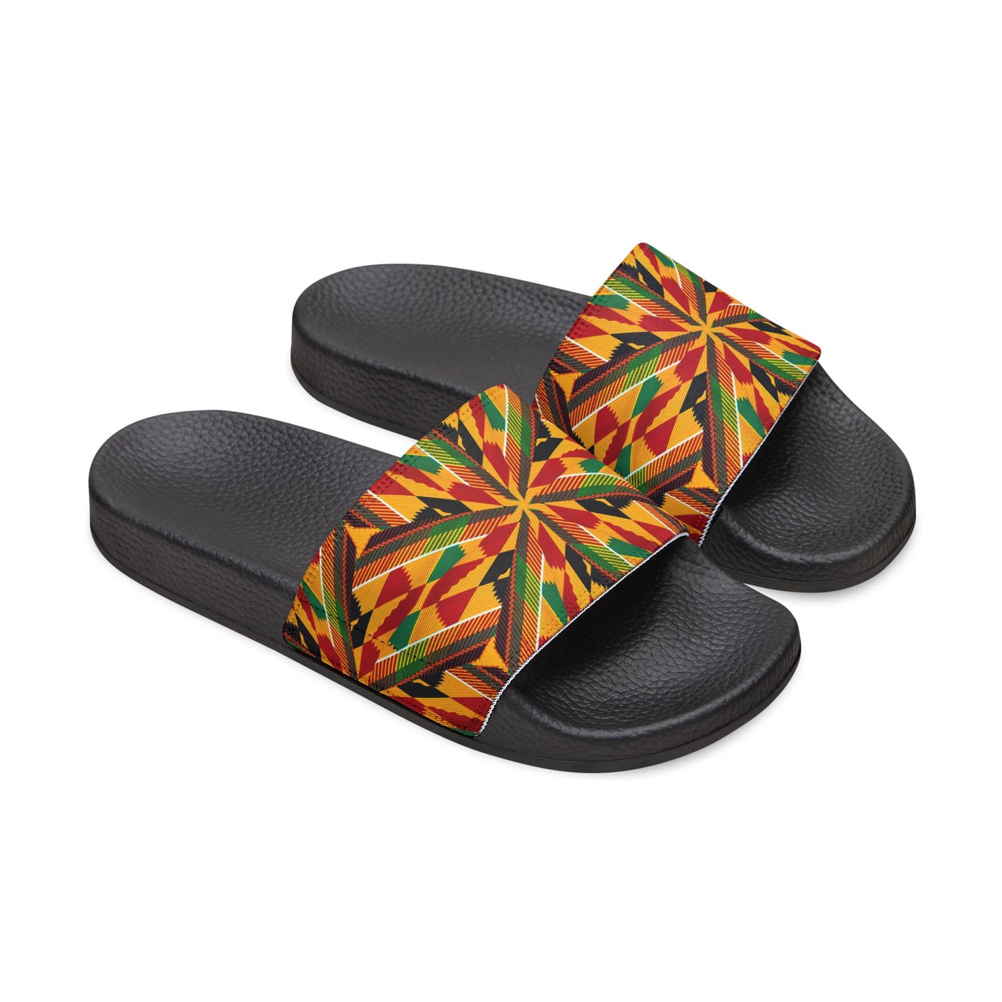 Women's Kente Pattern Removable Strap Casual Beach Slides
