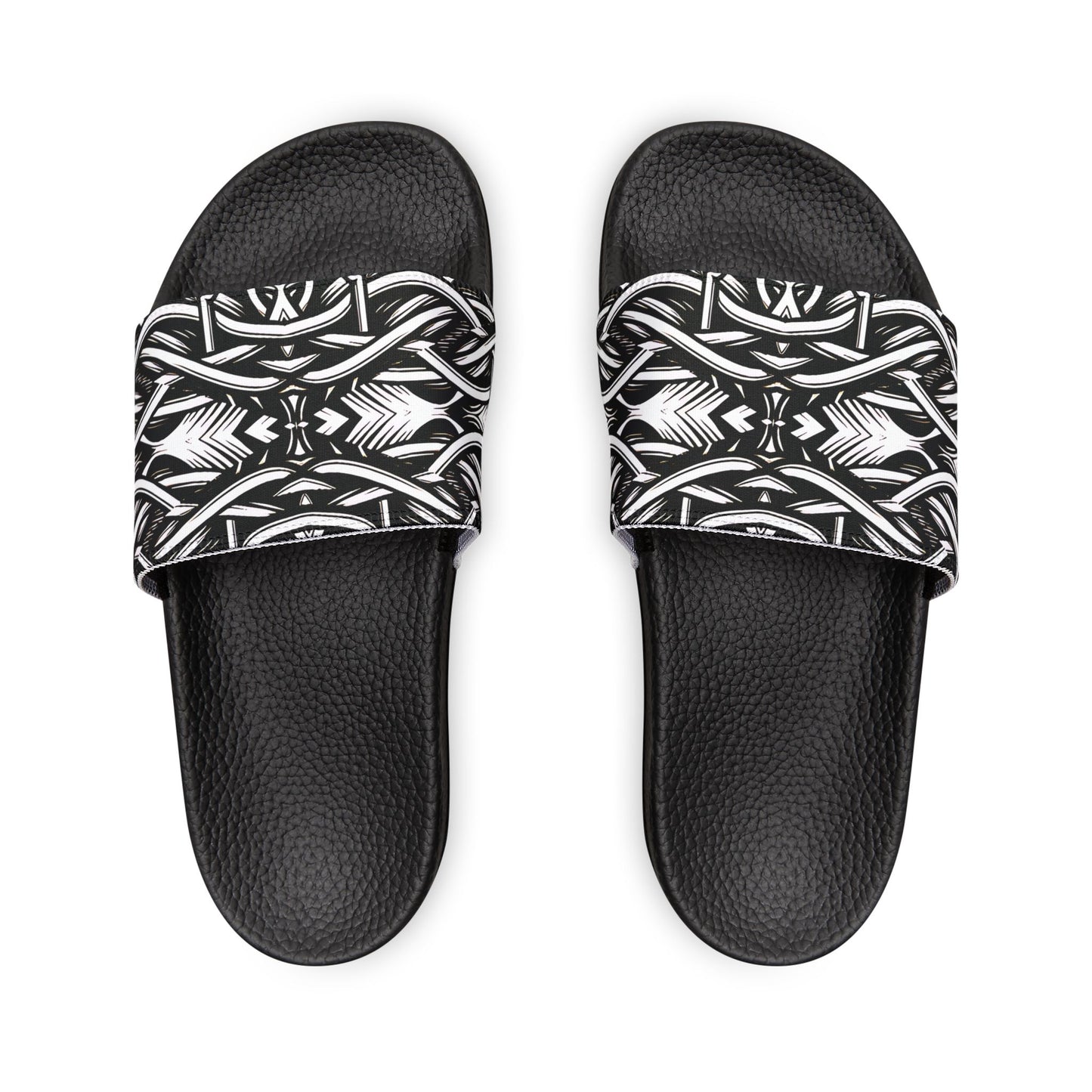 Women's Black Chain Link Slide for Casual, Beach & Pool Removable-Strap Sandals