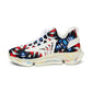 Women’s Patriotic Red White Blue Pattern All Over Print Mesh Sneakers