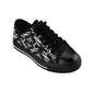 Women's Black Geometric Pattern Low-Tops Sneakers