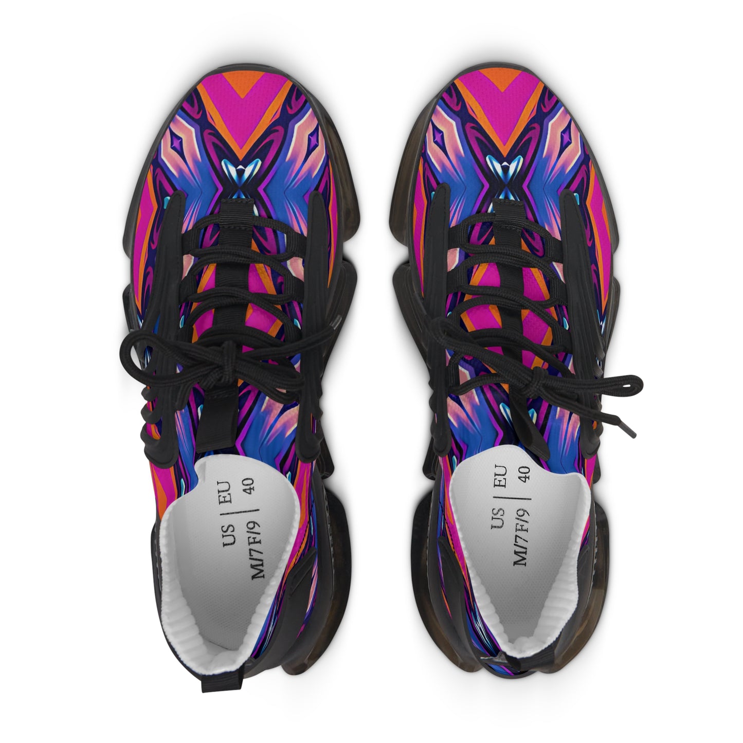 Women's Mesh Vibrant Abstract Neon Athletic Sneakers