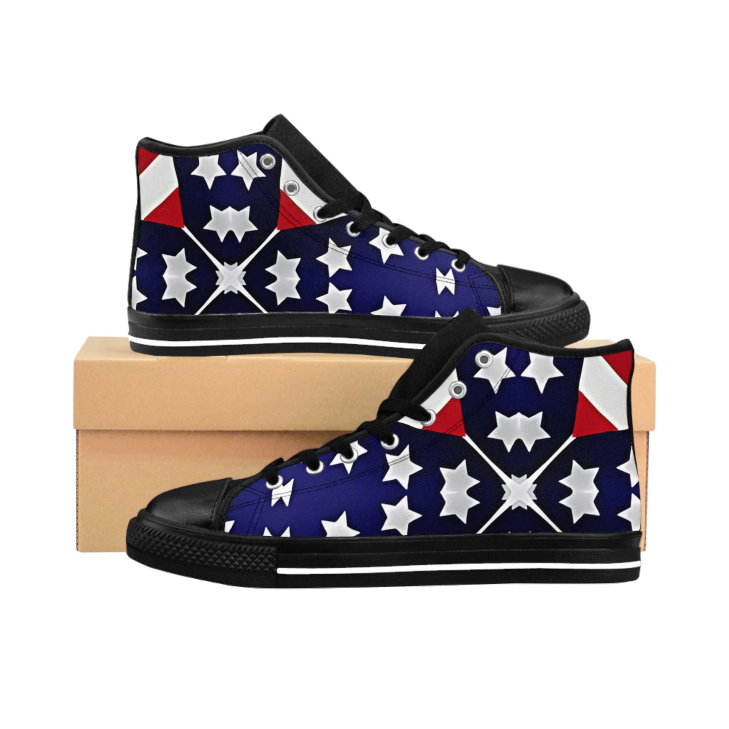 Women's Patriotic Star Flag High Top Sneakers
