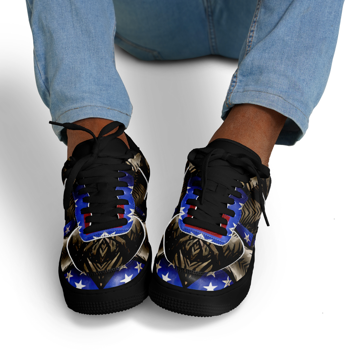 Men's Patriotic Kaleidoscope Pattern All-Over Print Core Low Shoes