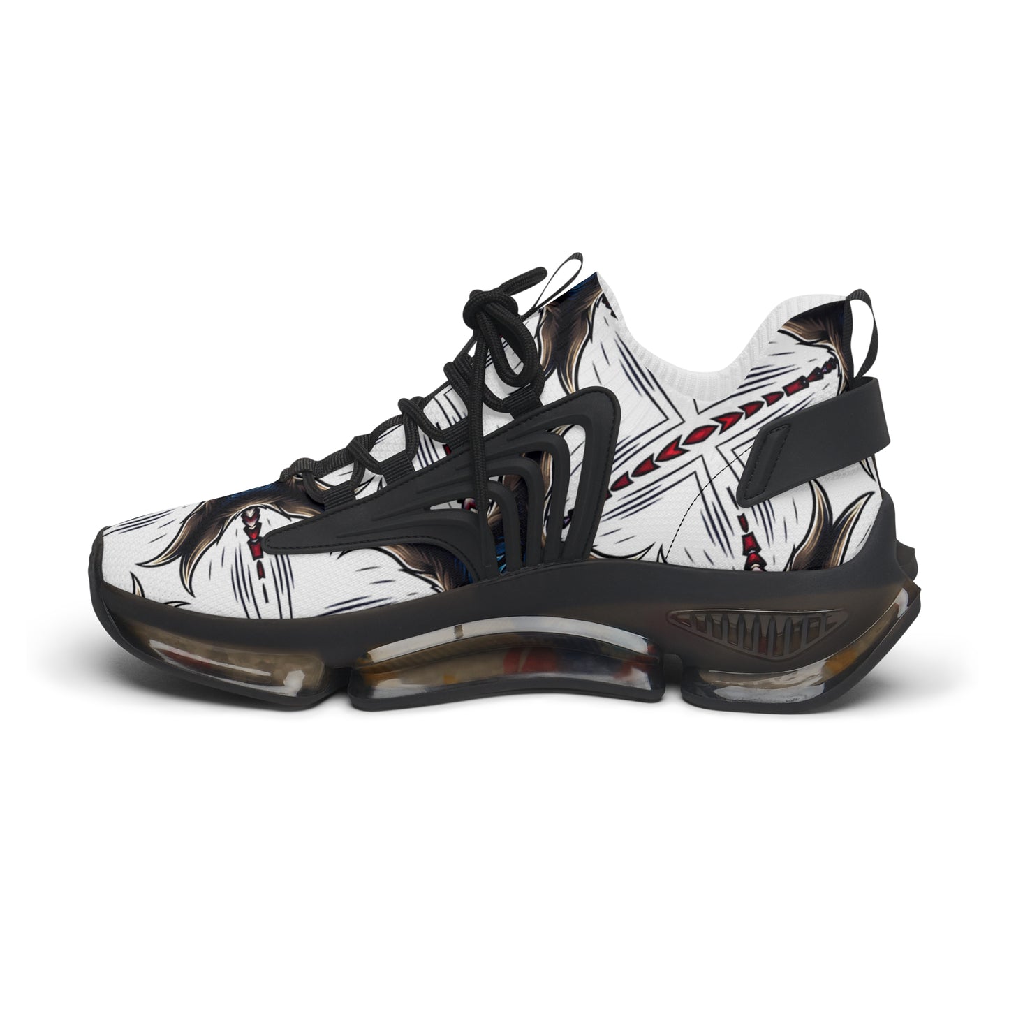 Women's Mesh Abstract Symmetry Pattern Athletic Sneakers