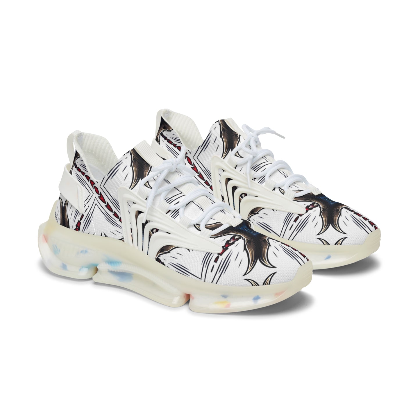 Women's Mesh Abstract Symmetry Pattern Athletic Sneakers