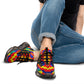 Men's Bold Rainbow Kente-Inspired Geometric Pattern All Over Print Mesh Sneakers