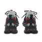 Women's Red & Teal Aztec Geo Pattern All Over Print Mesh Sneakers